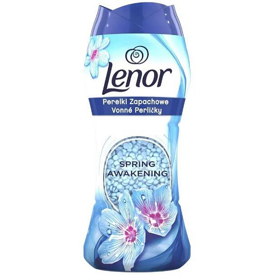 Lenor Spring Awakening Duft von Frühlingsblumen, Patschuli und Zedernperlen in der Waschmaschinentrommel 210 g