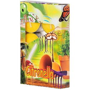 Adpal Citronella abweisende duftende Teekerzen gegen Mücken 6 Stück
