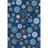 Ditipo Geschenkpapier 70 x 200 cm Weihnachtsblau blau-goldene Schneeflocken