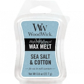 WoodWick Meersalz & Baumwolle - Meersalz und duftendes Baumwollwachs für Aromalampen 22,7 g