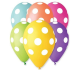 Ballons bedruckt mit Tupfen 30 cm 5 Stück Mix Farben