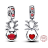 Sterling Silber 925 Red Nose Reindeer - Lass dein Licht leuchten, Weihnachts-Armband-Anhänger