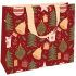 Nekupto Geschenkpapier Tasche mit Prägung 30 x 23 x 12 cm Weihnachtsbäume rot