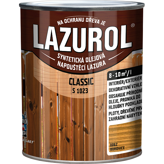 Lazurol Classic S1023 dünnfilmige Holzlasur mit Ölgehalt, 0062 Kiefer, 750 ml