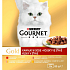 Purina Gourmet Gold für Katzen, Rind, Truthahn mit Ente, Lachs mit Hühnchen, Hühnchen mit Leber, 8x85 g