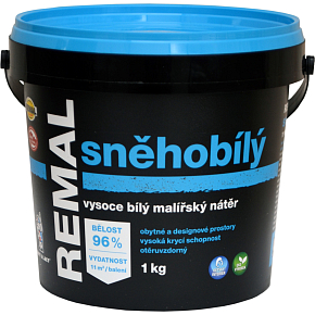 REMAL Schneeweiß hochwertige weiße Farbe für Wände, 1 kg