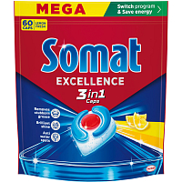 Somat Excellence 3v1 Lemon Geschirrspültabletten, 60 Stk