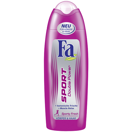 Fa Sport Double Power Sporty Frisches Duschgel für Körper und Haar 250 ml