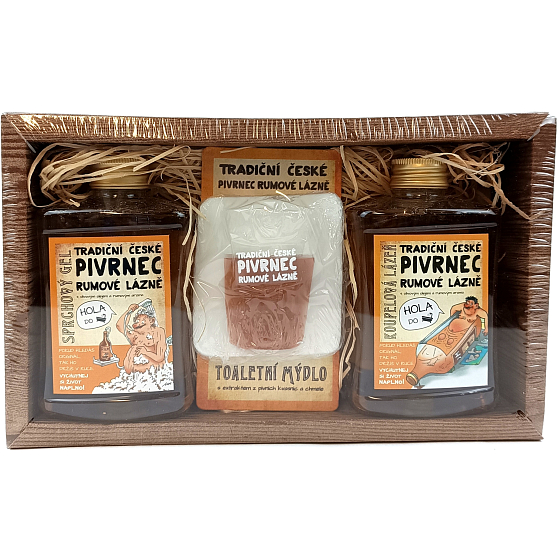 Bohemia Gifts Rum Kosmetik Duschgel 300 ml + handgemachte Seife in Form eines Schusses Rum 70 g + Ölbad 300 ml, Kosmetikset