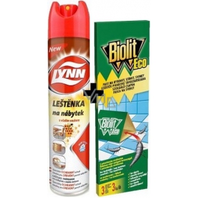 Lynn Bienenwachs Möbelpolitur Spray 300 ml + Biolit Eco Fischpaste, Farben, Überwachungsschweine 3 Stück