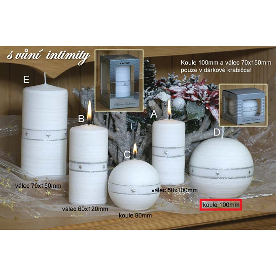 Lima Aura Intimity Duftkerze weiße Kugel in Geschenkbox 100 mm 1 Stück