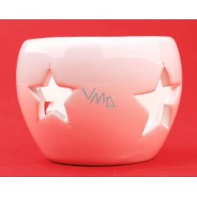 Keramik Kerzenhalter mit Sternen rund 5 cm