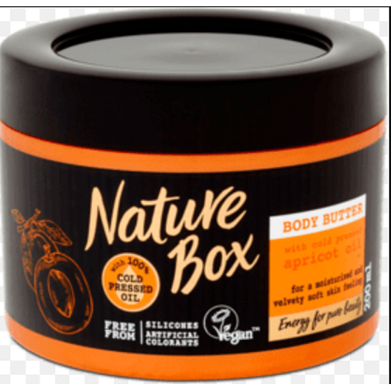 Nature Box Aprikose Vitamin Antioxidans Körperbutter für ein Gefühl intensiver Hauterneuerung mit 100% kaltgepresstem Öl, geeignet für Veganer 200 ml