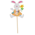 Hase aus Filzvertiefung 8 cm + Spieße gelb