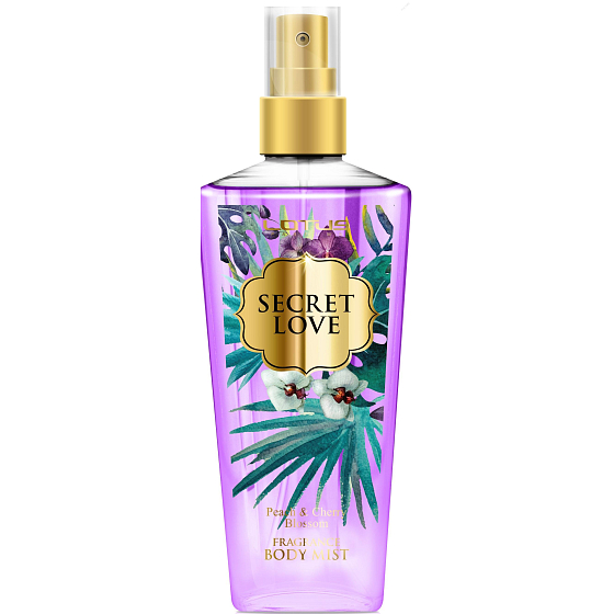 Lotus Parfums Secret Love Pfirsich & Kirschblüte Körperparfüm Wasser, Nebel 210 ml