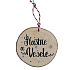 Böhmen Geschenke Handgemachte Weihnachtsverzierung Holz Happy and Merry 6 cm