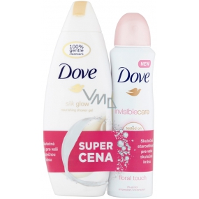 Dove Silk Glow Duschgel 250 ml + Invisible Care Floral Touch Antitranspirant Deodorant Spray für Frauen 150 ml, Duopack
