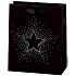 BSB Luxus Geschenk Papiertüte 23 x 19 x 9 cm Weihnachtsschwarz mit Stern mit Strass VDT 436-A5