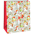 Ditipo Geschenk Papiertüte 26,4 x 13,6 x 32,7 cm graue Schneemänner
