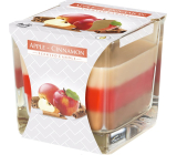 Bispol Apfel & Zimt - Dreifarbiges Kerzenglas mit Apfel- und Zimtduft, Brenndauer 32 Stunden 170 g