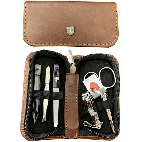 Kellermann 3 Schwerter Luxus Maniküre 5 Stück Echtes Leder