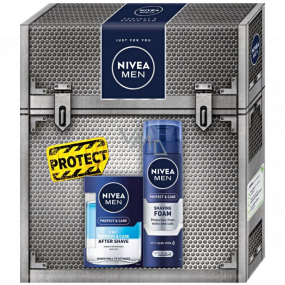 Nivea Men Protect & Care Aftershave 100 ml + Rasierschaum 200 ml, Kosmetikset für Männer