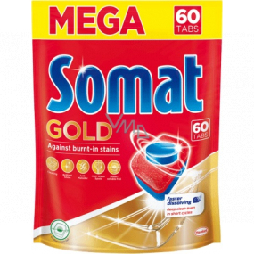 Somat Gold 12 Action Geschirrspültabletten, entfernt selbst hartnäckigen Schmutz ohne Vorspülen 60 Tabletten