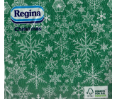 Regina Papierservietten 1lagig 33 x 33 cm 20 Stück weihnachtlich grün weiß geflockt