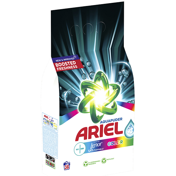 Ariel Aquapuder Touch of Lenor Color Waschpulver für Buntwäsche 38 Dosen 2,47 kg