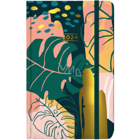 Albi Taschenkalender 2024 mit Gummiband Dschungel 9,3 x 15 x 1,3 cm