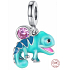 Charms Sterling Silber 925 Thermo - Chamäleon, Farbwechsel mit Zirkonia 2in1, Tierarmband Anhänger