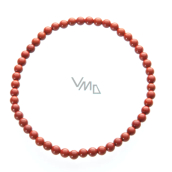 Jaspis rot Armband elastisch Naturstein, Kugel 4 mm / 19 cm, Vollpflege Stein