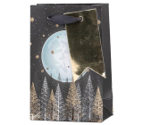 Emocio Dárková papírová taška 10 x 15 cm stromy, měsíc