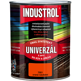 Industrol S2013 universell glänzende Oberfarbe für Metall und Holz, 7551 orange, 750 ml