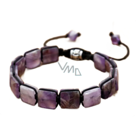 Ametyst náramek pletený přírodní kámen, rozměr 10 x 10 x 5 mm / 18,5 cm, posuvné zapínání, kámen králů a biskupů Ametyst náramek pletený přírodní kámen, rozměr 10 x 10 x 5 mm / 18,5 cm, posuvné zapínání, kámen králů a biskupů
