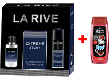 LA RIVE EXTREME STORY Eau de Toilette 75 ml + Deodorant Spray 150 ml, Geschenkset für Männer + La Rive 2in1 Minie Duschgel 250 ml ZUSÄTZLICH