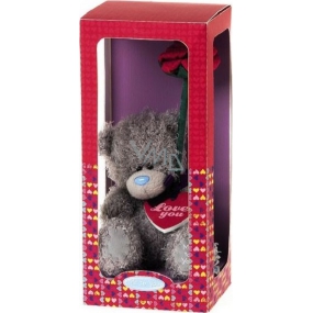 Ich zu dir Teddybär mit einer Rose in einer Geschenkbox 12,5 cm