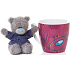 Me to You Tasse mit Teddybär im lila T-Shirt 10 cm