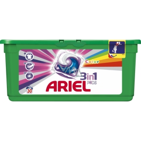 Ariel 3in1 Farbgelkapseln für farbige Wäsche schützen und beleben die Farben von 30 Stück 897g