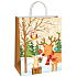 Ditipo Geschenk Papiertüte ECO 22 x 10 x 29 cm beige Eule, Hirsch, Hase