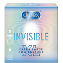 Durex Invisible XL Extra Large extra dünnes Kondom, extra groß, für maximale Empfindlichkeit, nominale Breite: 57 mm 3 Stück