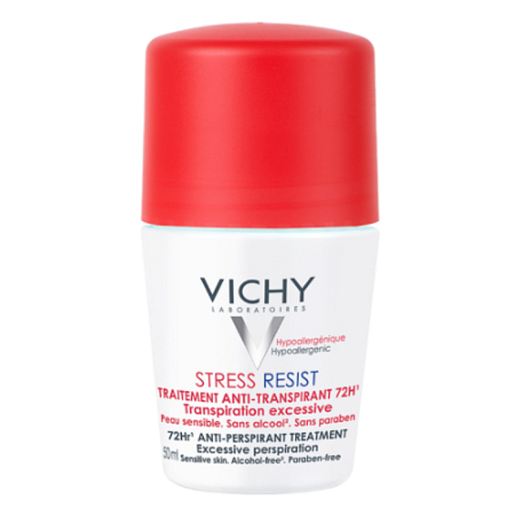 Vichy Stress Resist 72h Deodorant Antitranspirant Roll-On gegen übermäßiges Schwitzen ohne Alkohol Unisex 50 ml