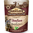 Carnilove Dog Pouch Paté Game mit Erdbeerblättern in einem zelllosen Beutel für erwachsene Hunde 300 g