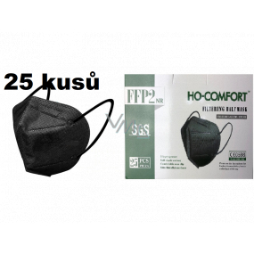 HO-Comfort Respirator Mundschutz 5-lagige FFP2 Gesichtsmaske Schwarz 25 Stück