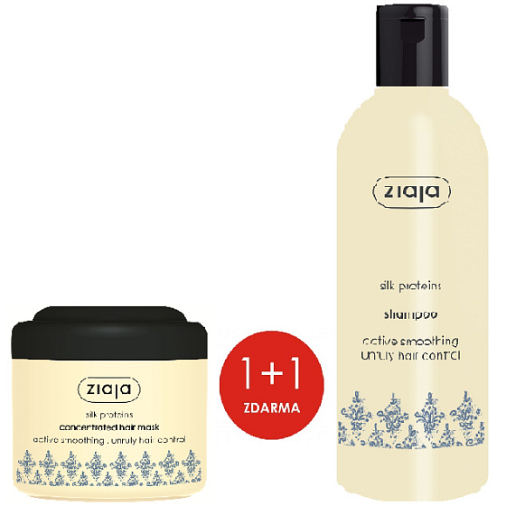Ziaja Silk Protein Glättende Haarmaske 200 ml + Haarshampoo 300 ml, Duopack