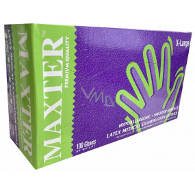 Maxter Hygienic Einweg-Latex hypoallergen gepuderte Handschuhe, Größe XL, Karton 100 Stück