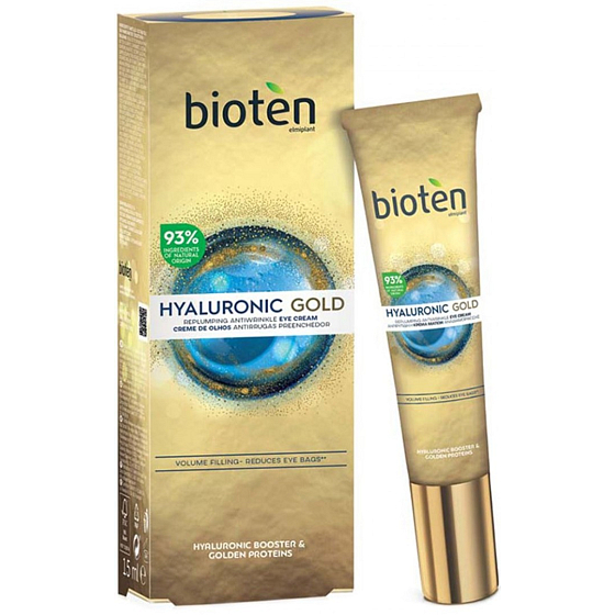 Bioten Hyaluronic Gold auffüllende Augencreme für reife Haut 15 ml
