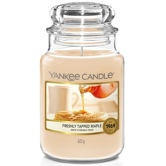 Yankee Candle Freshly Tapped Maple - Flowing Ahornsirup Duftkerze Classic Großes Glas 623 g
