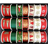 Nekupto Stoff Weihnachtsband Rotgold Ornamente 25 mm x 2,5 m