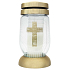 Bolsius Glaslampe Golden mit Kreuz 23 cm 120 g